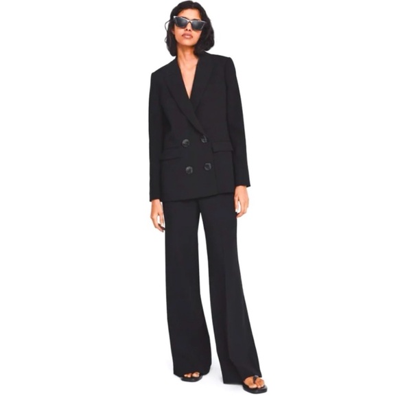 ❤️ NWT BEAUTIFUL ZARA DOUBLE BREASTED BLACK BLAZER SIZE MEDIUM. 4 BUTTON - Picture 2 of 13